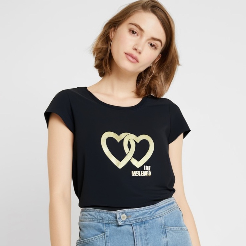 LOVE MOSCHINO Linked Hearts T-Shirt (Sm)